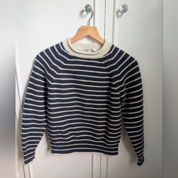 Alex Mill | Freja Sweater in Ivory/Indigo - Picture 2 of 5